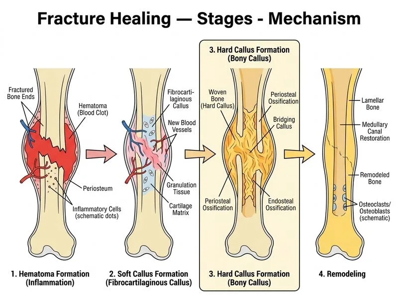 Fracture Healing — Stages diagram