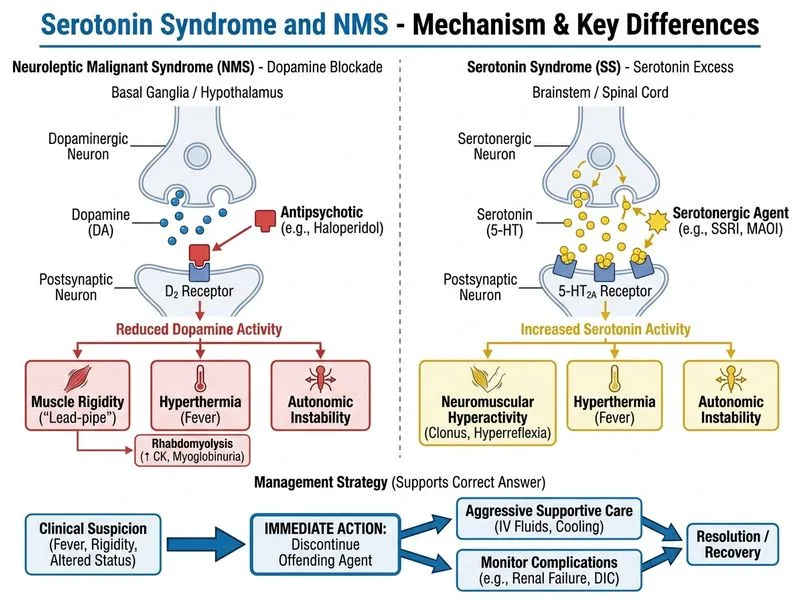 Serotonin Syndrome and NMS diagram