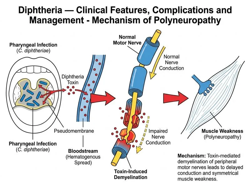Diphtheria — Clinical Features, Complications and Management diagram