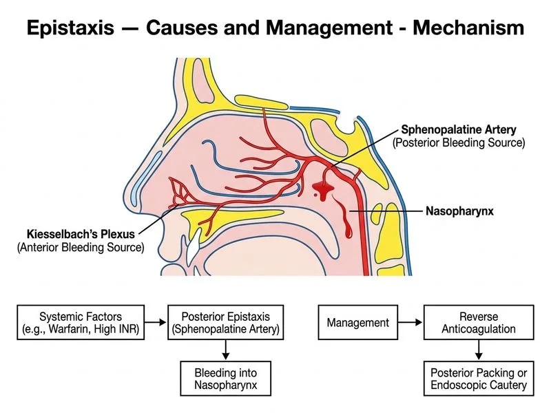 Epistaxis — Causes and Management diagram