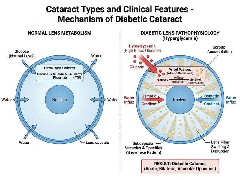 Cataract Types and Clinical Features diagram