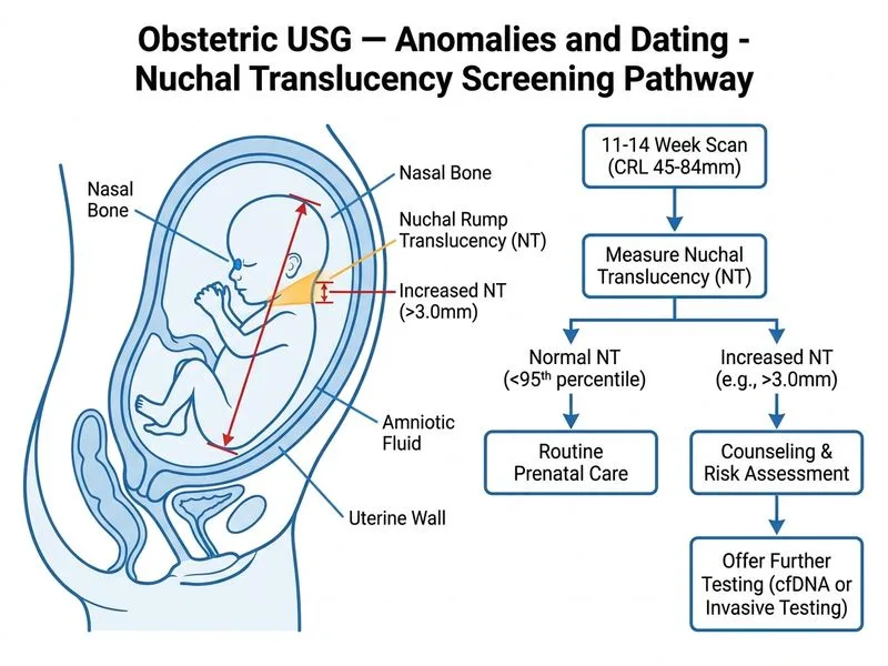 Obstetric USG — Anomalies and Dating diagram
