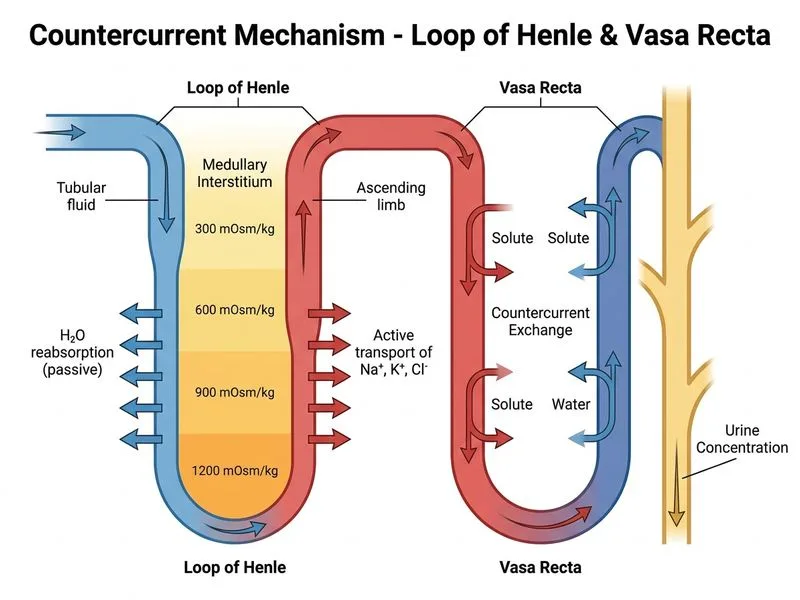 Countercurrent Mechanism diagram