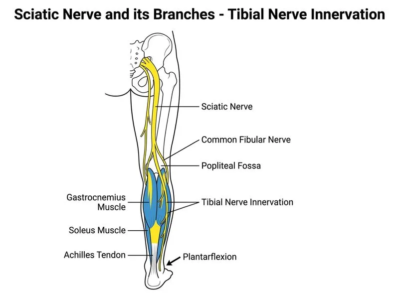 Sciatic Nerve and its Branches diagram