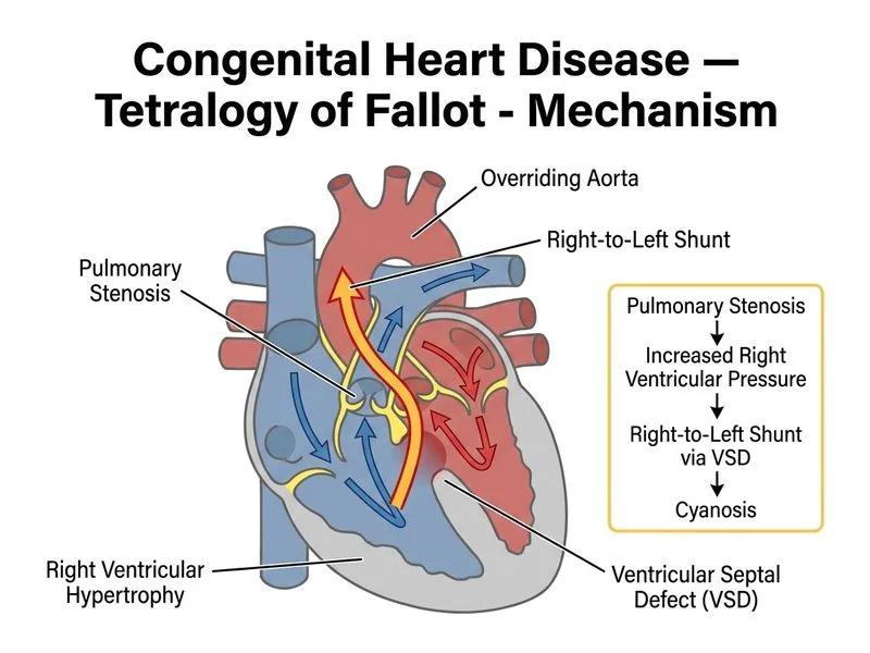 Congenital Heart Disease — Tetralogy of Fallot diagram