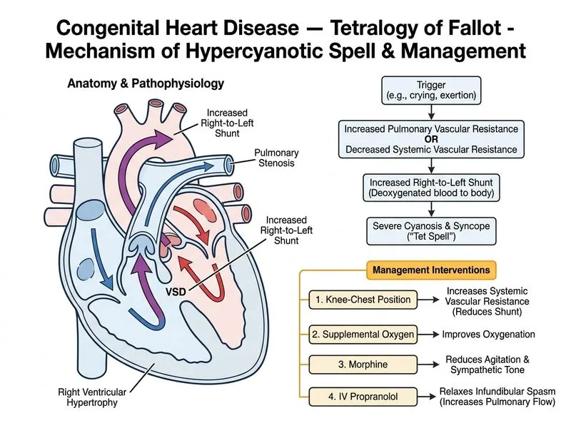 Congenital Heart Disease — Tetralogy of Fallot diagram