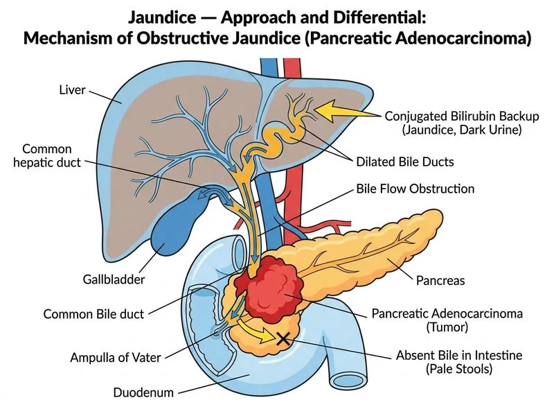 Jaundice — Approach and Differential diagram