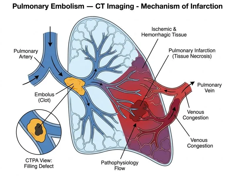 Pulmonary Embolism — CT Imaging diagram