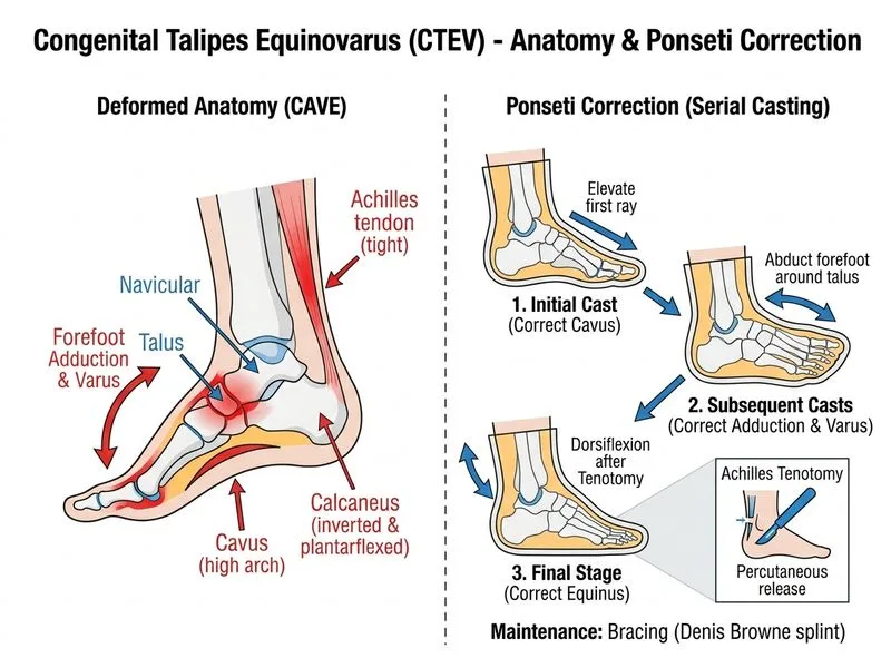 Congenital Talipes Equinovarus (CTEV) diagram