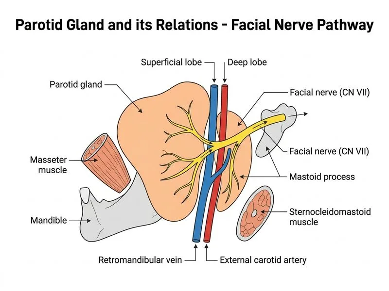 Parotid Gland and its Relations diagram