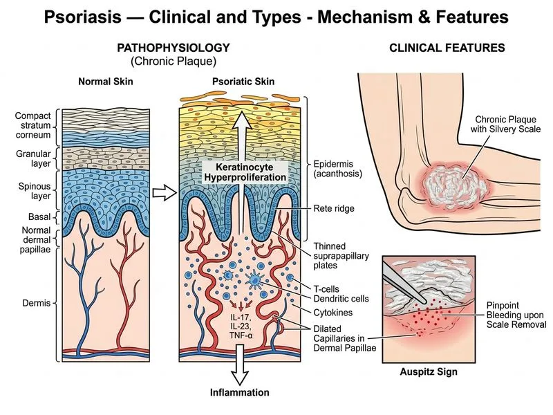 Psoriasis — Clinical and Types diagram