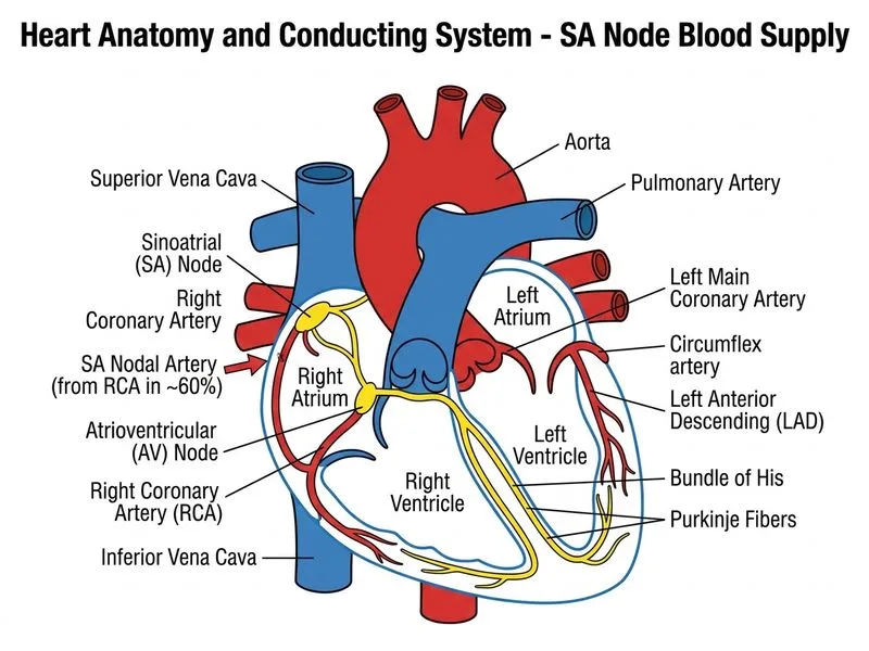 Heart Anatomy and Conducting System diagram