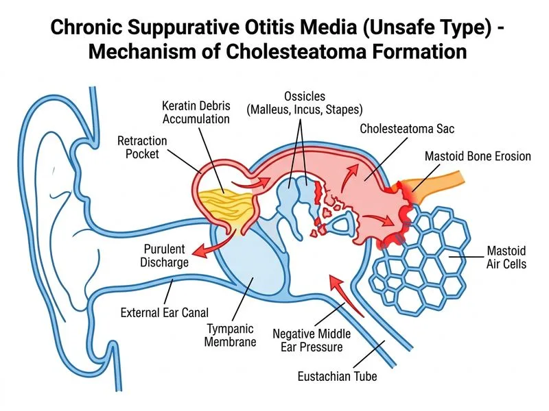 Chronic Suppurative Otitis Media diagram