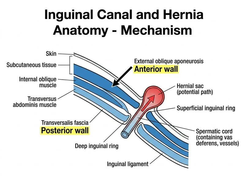 Inguinal Canal and Hernia Anatomy diagram