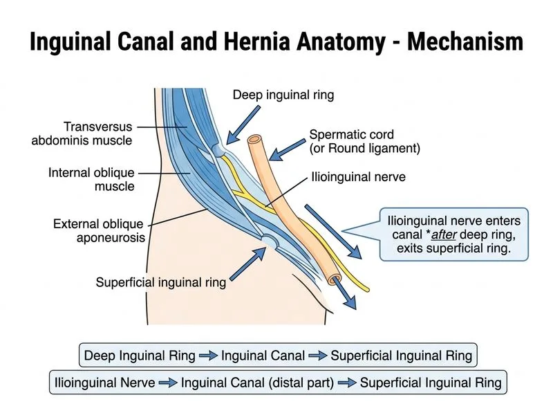 Inguinal Canal and Hernia Anatomy diagram