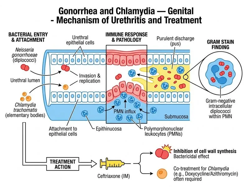 Gonorrhea and Chlamydia — Genital diagram