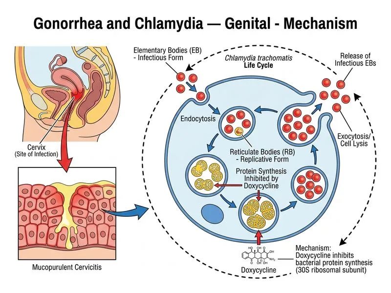 Gonorrhea and Chlamydia — Genital diagram