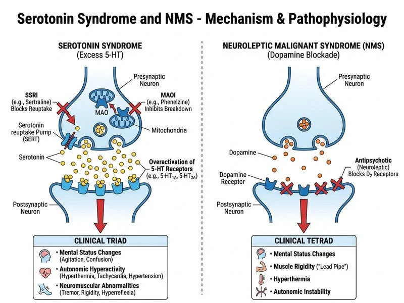 Serotonin Syndrome and NMS diagram