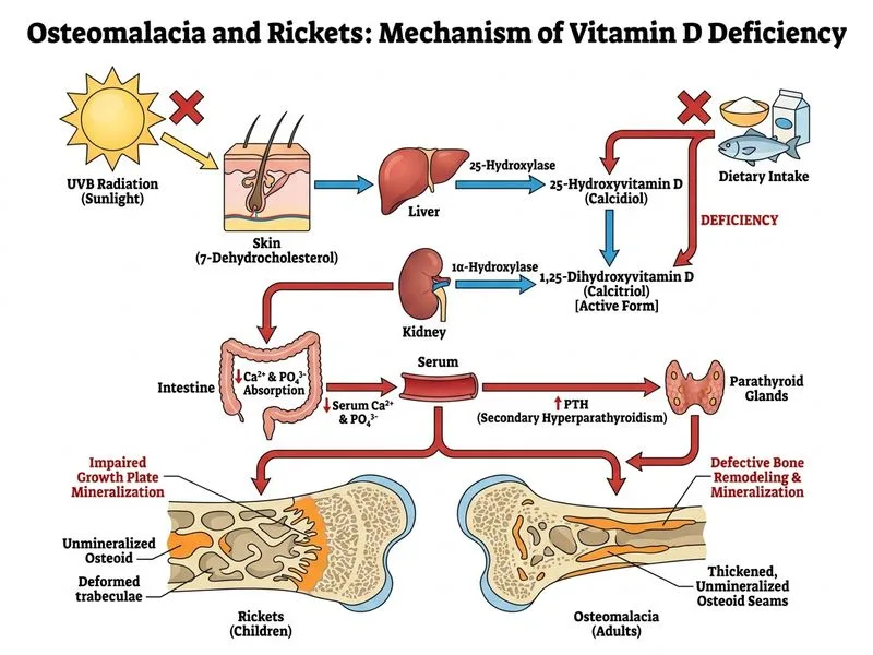Osteomalacia and Rickets diagram