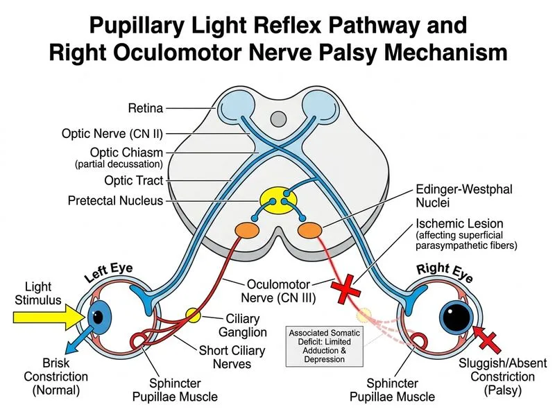 Pupillary Reflexes and Pathologies diagram