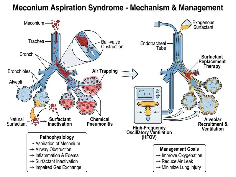 Meconium Aspiration Syndrome diagram