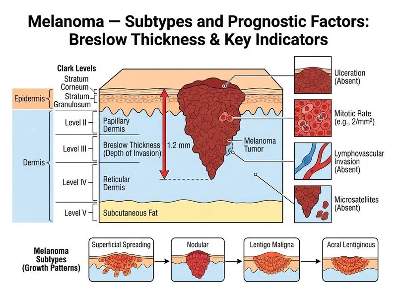 Melanoma — Subtypes and Prognostic Factors diagram
