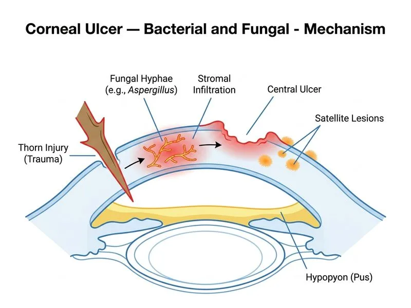 Corneal Ulcer — Bacterial and Fungal diagram