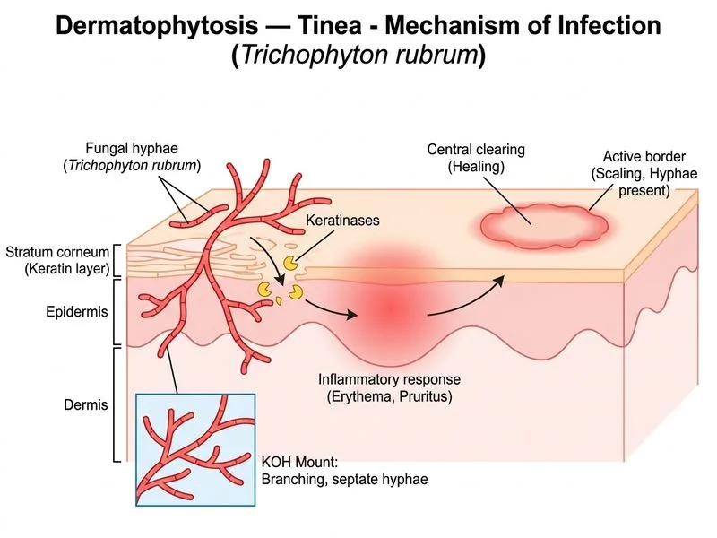 Dermatophytosis — Tinea diagram