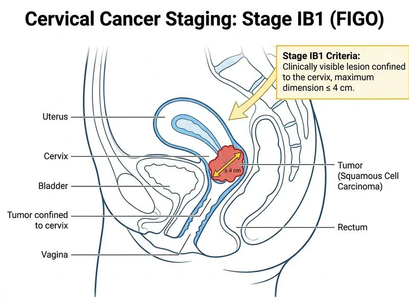 Cervical Cancer Staging and Management diagram