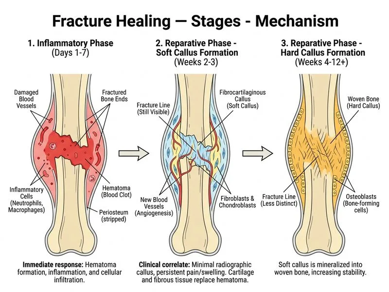 Fracture Healing — Stages diagram