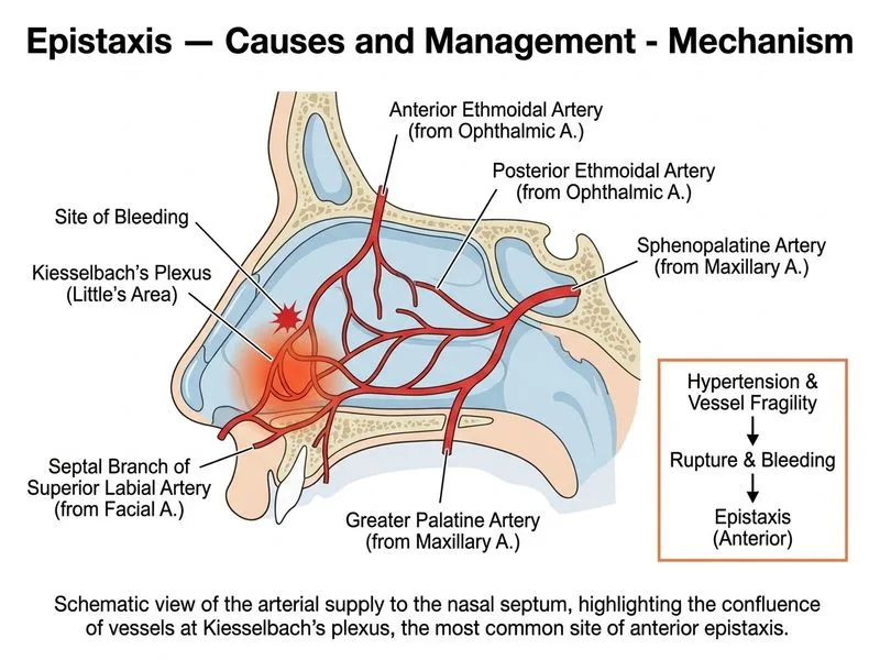 Epistaxis — Causes and Management diagram