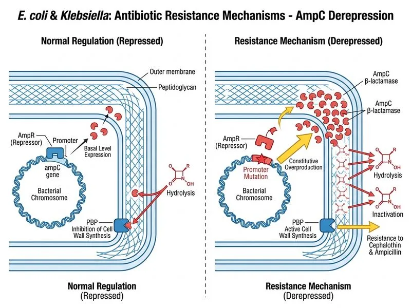 E. coli & Klebsiella: Antibiotic Resistance Mechanisms diagram