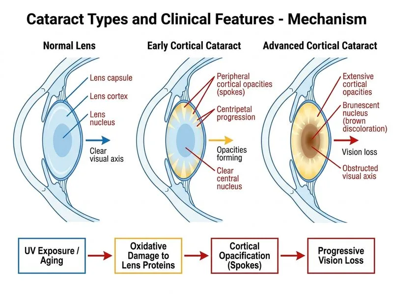 Cataract Types and Clinical Features diagram