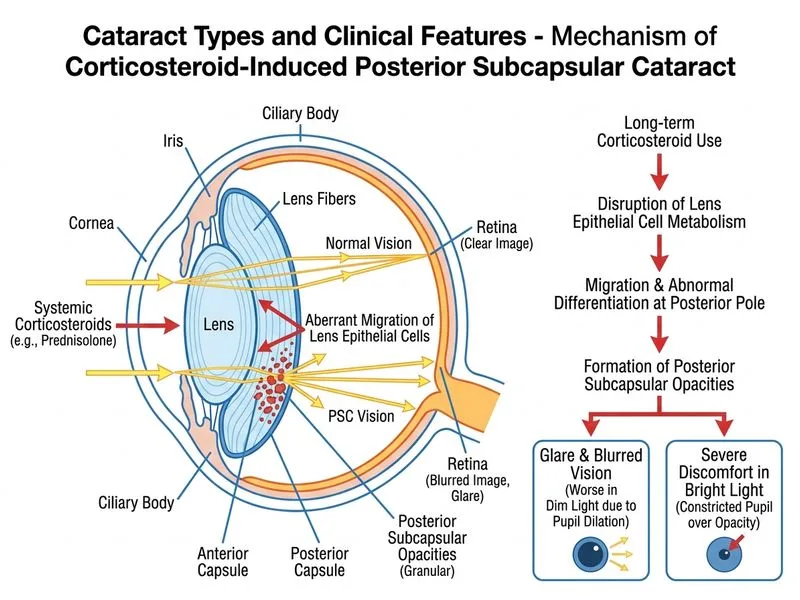 Cataract Types and Clinical Features diagram