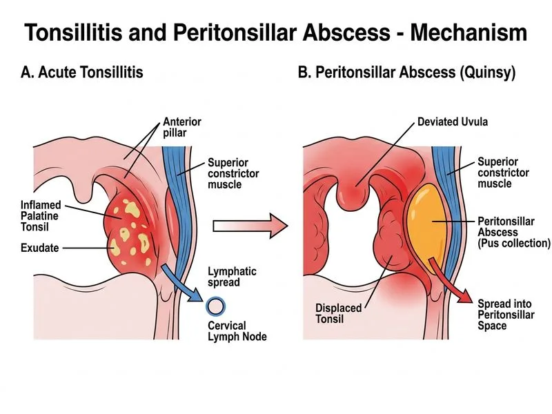 Tonsillitis and Peritonsillar Abscess diagram