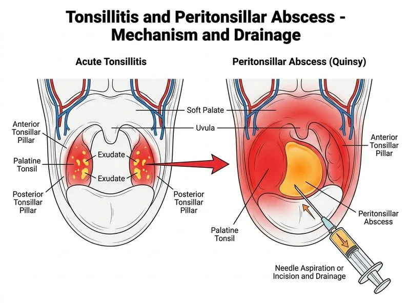 Tonsillitis and Peritonsillar Abscess diagram