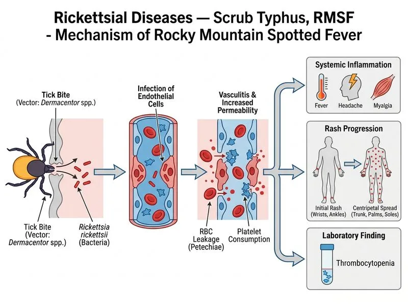 Rickettsial Diseases — Scrub Typhus, RMSF diagram