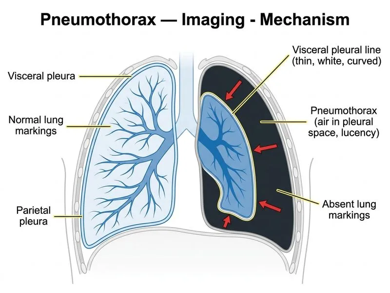 Pneumothorax — Imaging diagram