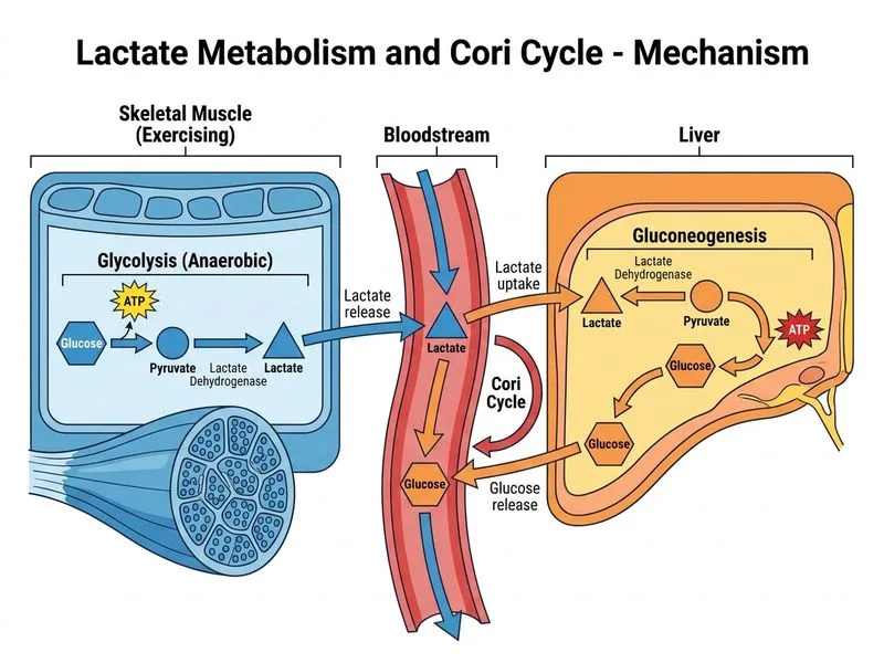 Lactate Metabolism and Cori Cycle diagram