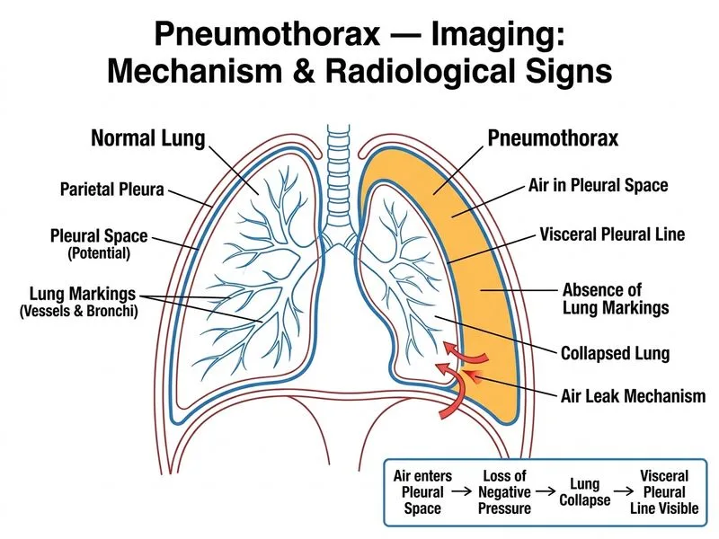 Pneumothorax — Imaging diagram