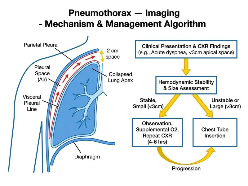 Pneumothorax — Imaging diagram
