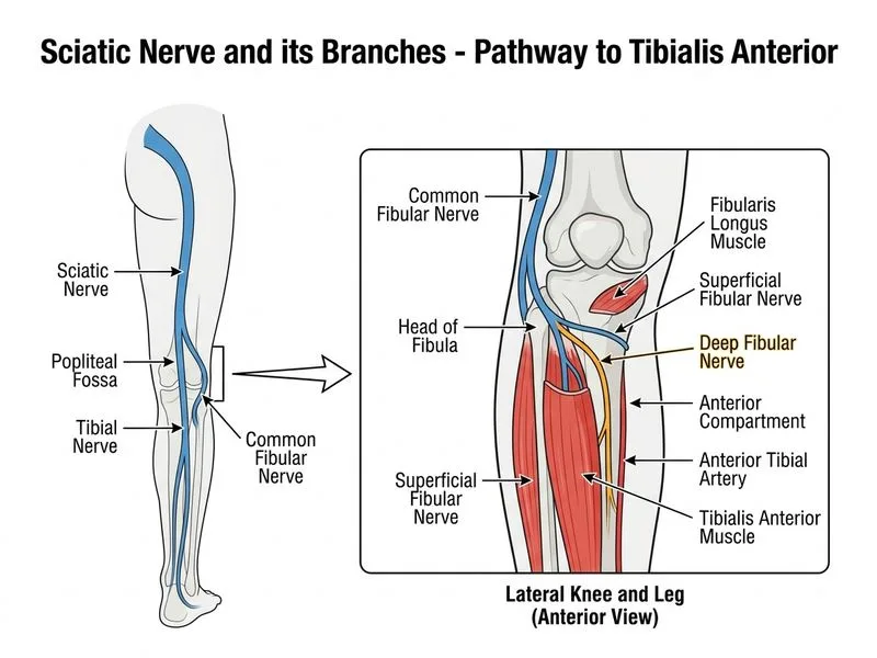 Sciatic Nerve and its Branches diagram
