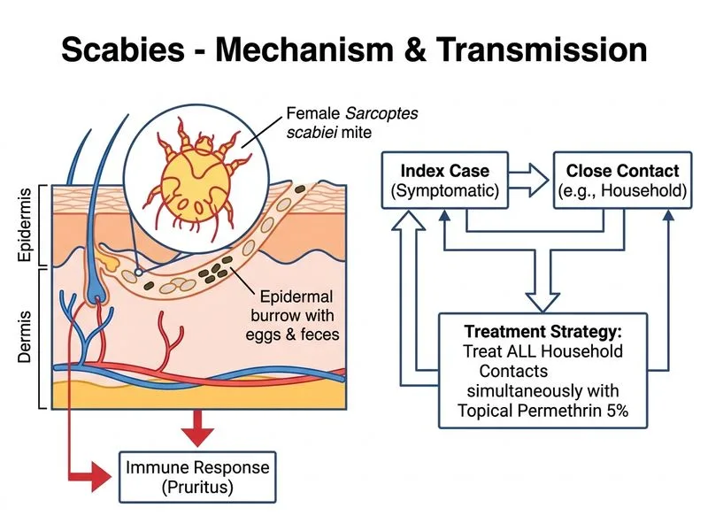 Scabies diagram