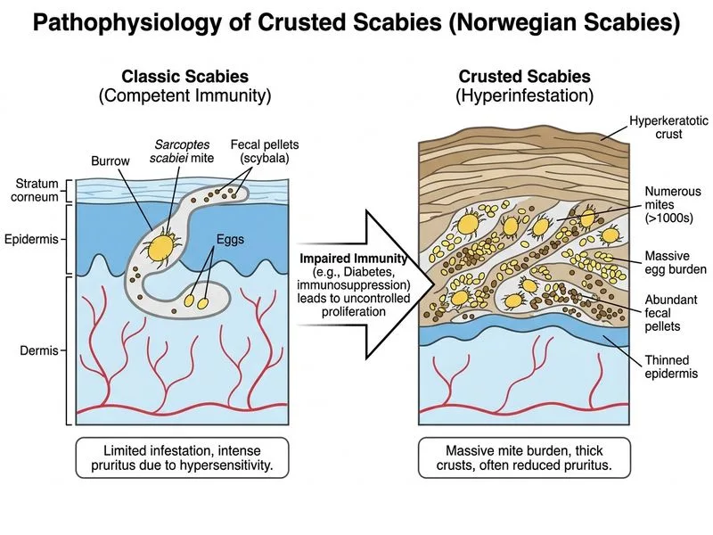 Scabies diagram