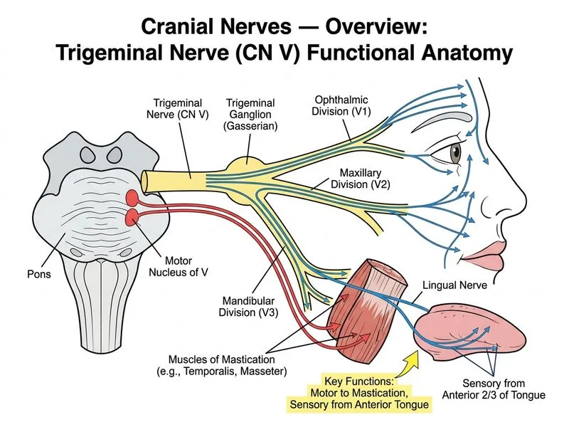 Cranial Nerves — Overview diagram