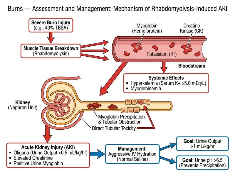 Burns — Assessment and Management diagram
