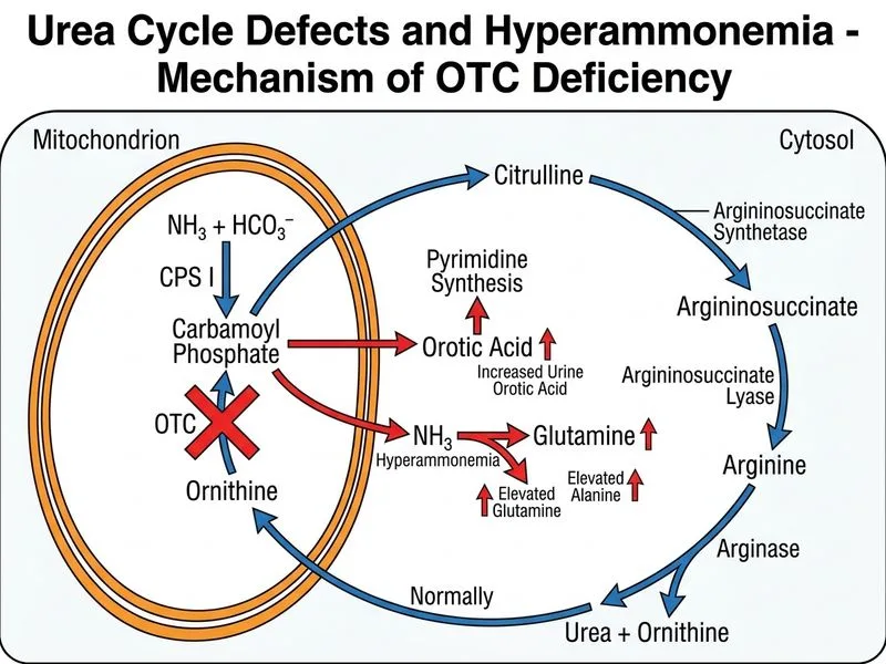 Urea Cycle Defects and Hyperammonemia diagram