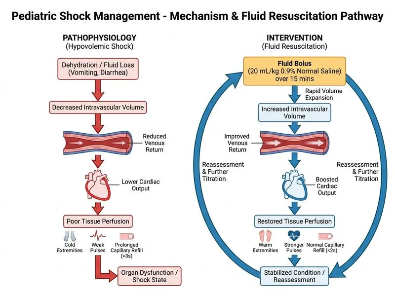 Pediatric Shock Management diagram