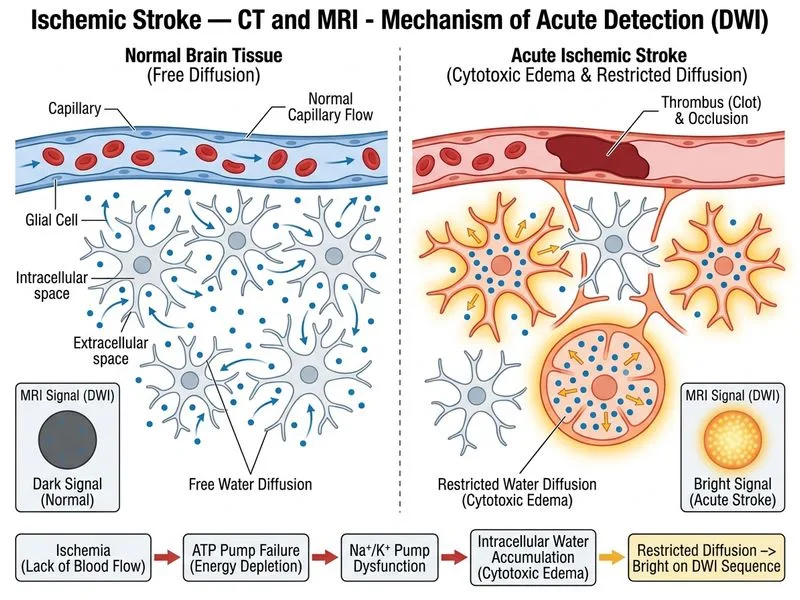 Ischemic Stroke — CT and MRI diagram
