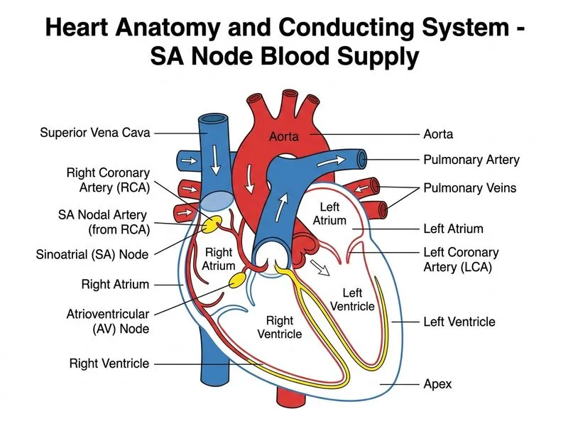Heart Anatomy and Conducting System diagram